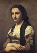 Corot Camille The woman of the pearl painting